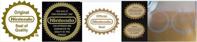 Les différents sceaux de qualité Nintendo NES.