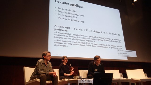 Isabelle ASTIC (MAM), Elodie BERTRAND (BnF), Bertrand BROCARD (CNJV).<br />Le cas BnF.