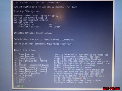 "Inst 4.1 Main Menu" - IRIX 6.5.23