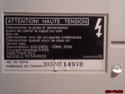 Moniteur Amstrad PC14HRCD - Version A (Vignette "A" blanche. P/N : non renseigné encore...)