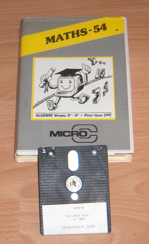 Application "MATH 54" Algèbre Niveau 5eme et 4eme, pour AMSTRAD CPC