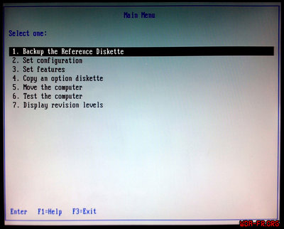 Menu général de la Reference Disk Ver. 1.08.