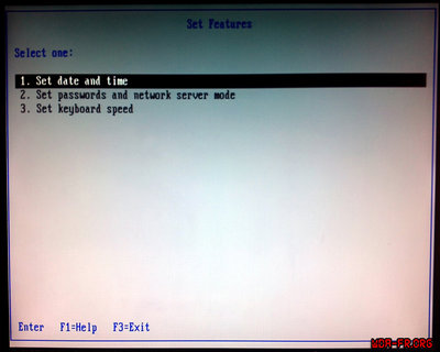 Menu d'options de la Reference Disk Ver. 1.08.