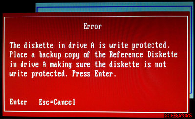Avertissement d'erreur d'écriture sur la Reference Disk Ver. 1.08.