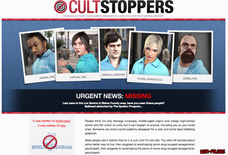 Capture d'écran du site &quot;Cult Stoppers&quot;.