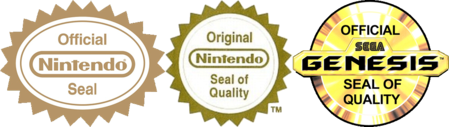 Sceaux Nintendo (USA &amp; Europe) &amp; SEGA (USA).