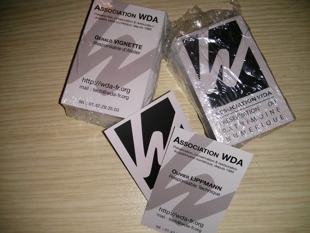 Cartes de visites WDA nominatives.