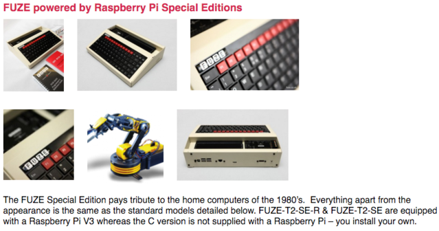 FUZE powered by Raspberry Pi Special Editions.