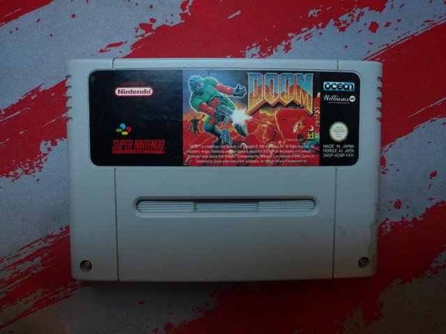 Cartouche &quot;Doom&quot; (1993) pour Super-Nintendo (SNSP-AD8P-FAH).