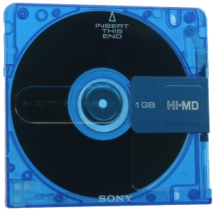 MiniDisc Sony Hi-MD bleu.