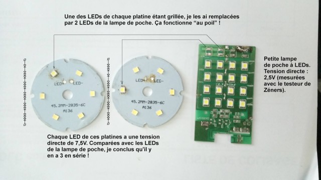 Je pourrais aussi réutiliser les LEDs restantes de la lampe de poche !