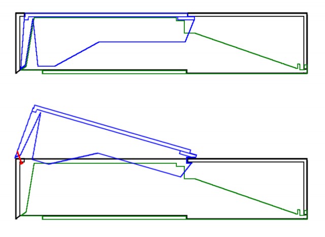 Modification du boîtier pour qu'il se présente comme un “pupitre”.
