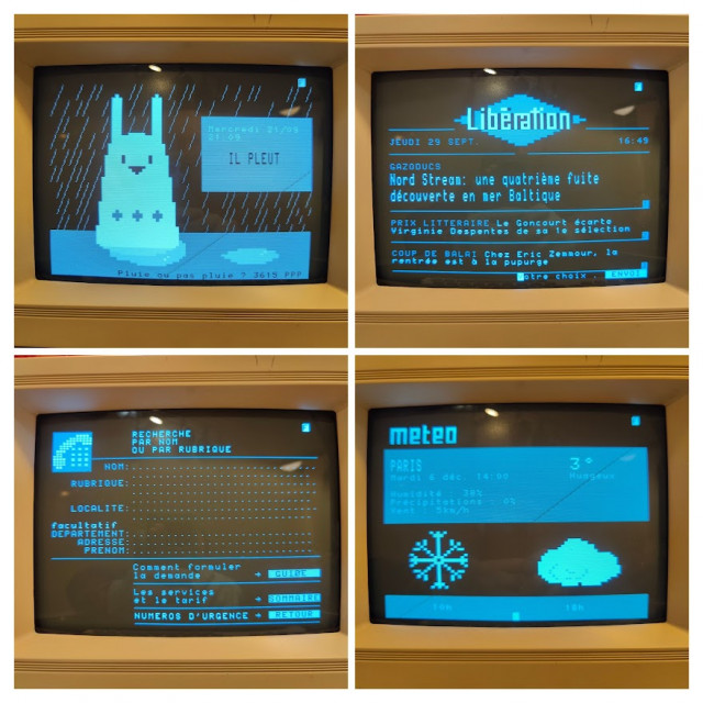 20230109_004357-COLLAGE.jpg (159.42 Kio) Vu 96889 fois Photos d'écrans des échos : "Pluie ou pas pluie", "Libération", "Annuaire" et "Météo".