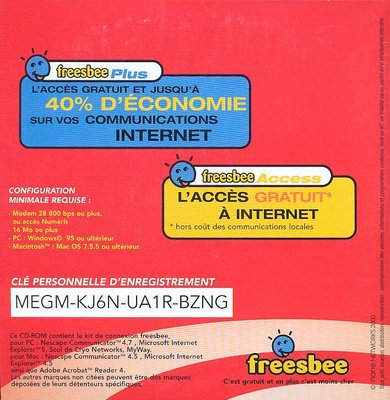 Kit de connexion Freesbee en partenariat avec l'enseigne Géant (2000) - verso