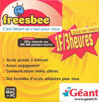 Kit de connexion Freesbee en partenariat avec l'enseigne Géant (2000) - recto