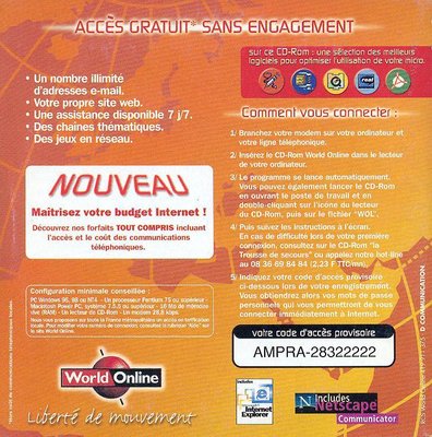 World_Online_3_v.jpg (172.47 Kio) Vu 7056 fois Kit de connexion World Online "Forfait tout compris" (1999/2000 ?) - verso
